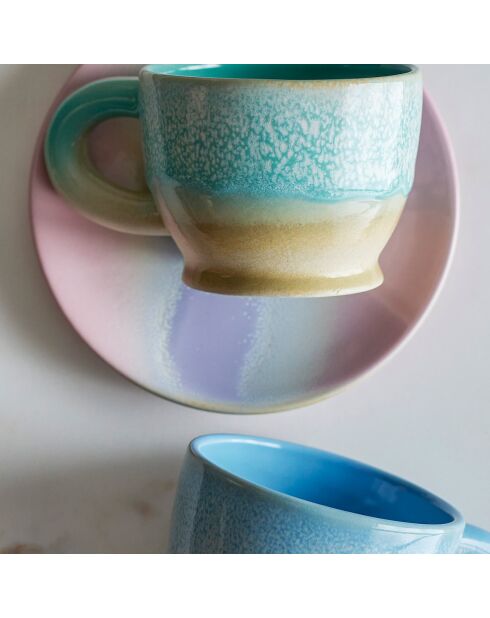 2 Mugs Safie bleus - D.9.5xH.7.5 cm