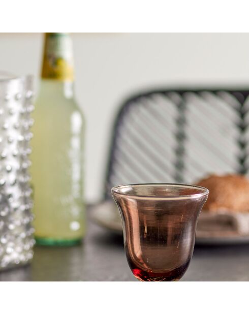 6 Verres à vin Florentine marron - D.8xH.10 cm
