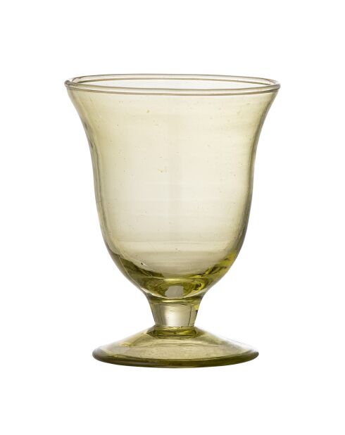 6 groene Florentijnse wijnglazen - D.8xH.10 cm