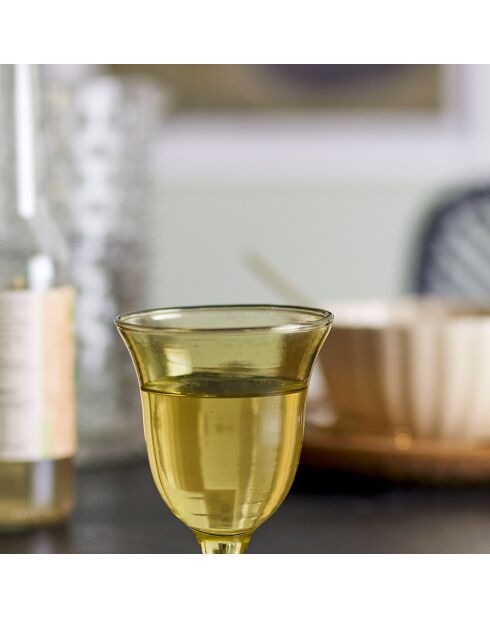 6 Verres à vin Florentine verts - D.8xH.10 cm