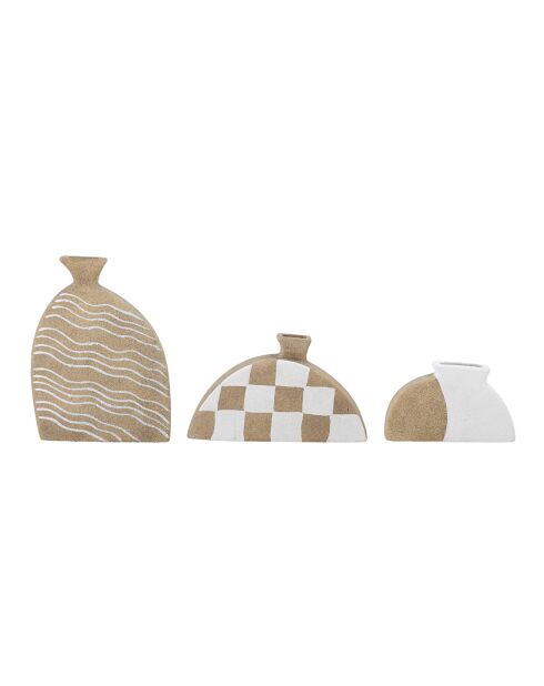3 Vases déco en terracotta Nezha nature