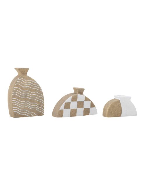 3 Vases déco en terracotta Nezha nature