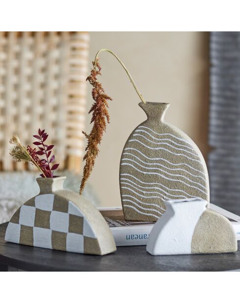 3 Vases déco en terracotta Nezha nature
