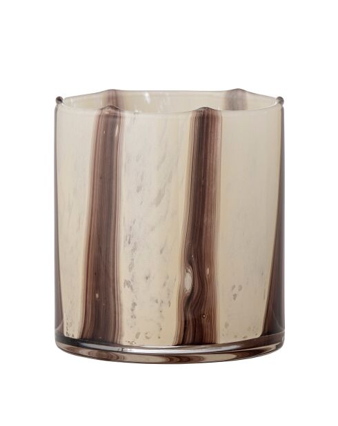 Portacandele Liberty in vetro naturale - D.10xH.10 cm