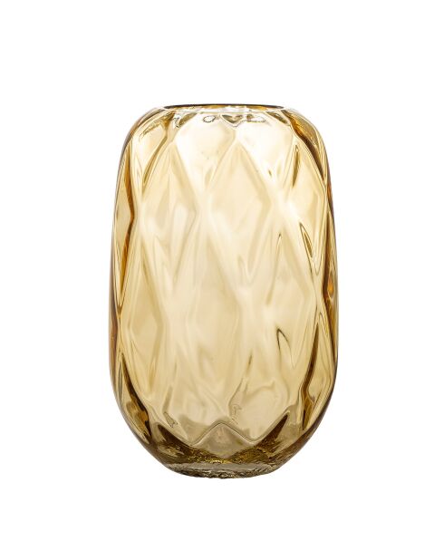 Vase en verre Klarasofie jaune - D.16xH.25 cm