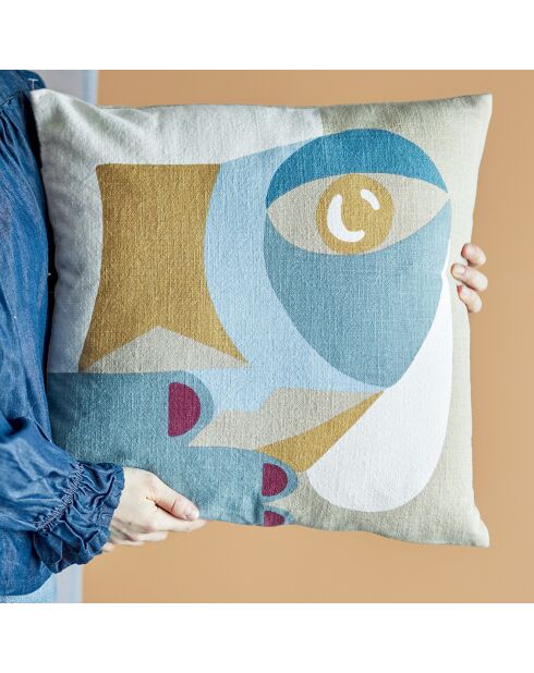 Blaues Kissen Ditte - L.45xW.45 cm