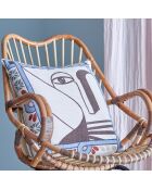 Coussin Rudaur bleu - L.45xW.45 cm
