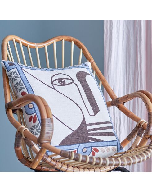 Rudaur blaues Kissen - L.45xW.45 cm