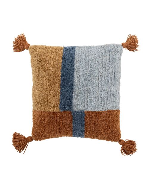 Centro blaues Kissen aus Wolle und Baumwolle, L.45xW.45 cm