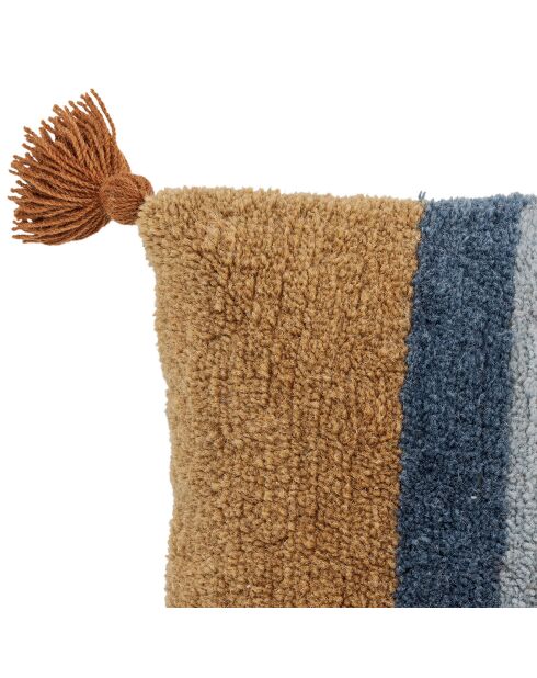 Coussin en Laine & Coton Centro bleu - L.45xW.45 cm