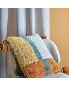 Coussin en Laine & Coton Centro bleu - L.45xW.45 cm