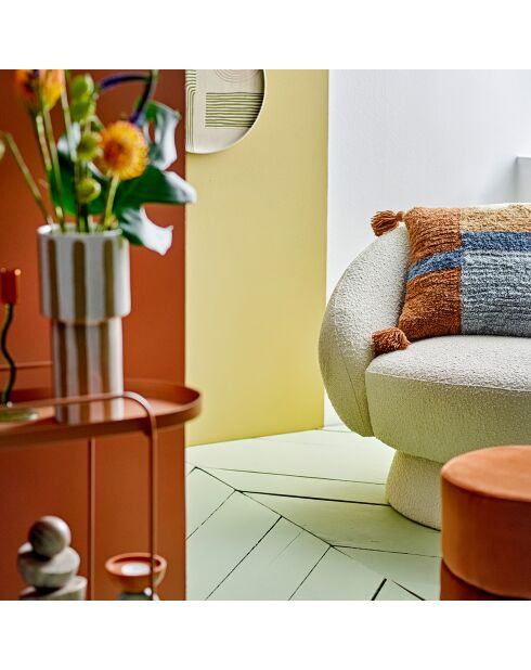 Centro blaues Kissen aus Wolle und Baumwolle, L.45xW.45 cm