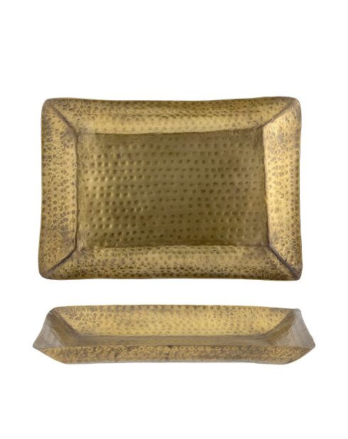 Plateau en fer Kobra brass - L.33xH.5.5xW.22 cm