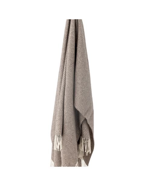 Plaid en Laine mélangée Hoshi marron - L.200xW.140 cm