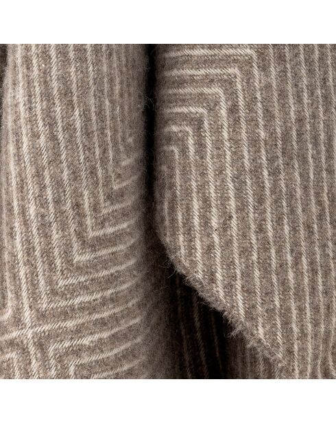 Plaid en Laine mélangée Hoshi marron - L.200xW.140 cm
