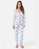 Pyjama long Serena bleu ciel
