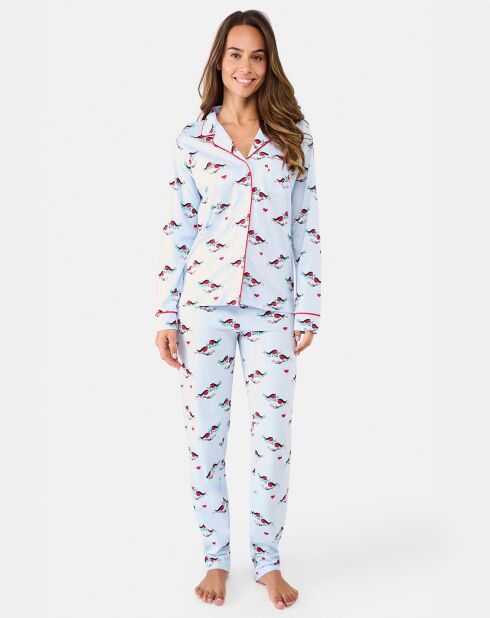 Pyjama long Serena bleu ciel