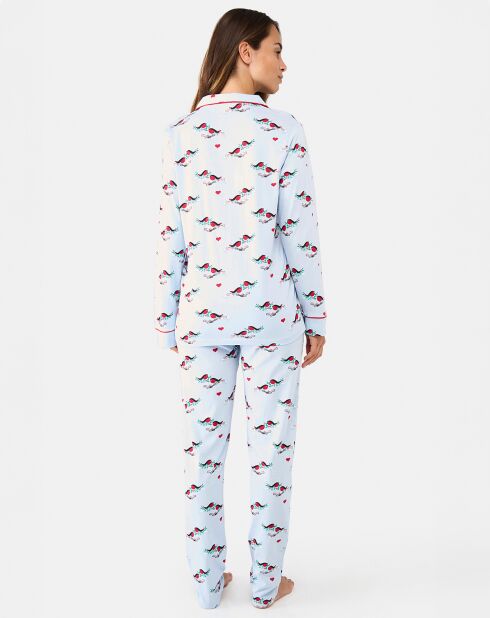 Pyjama long Serena bleu ciel
