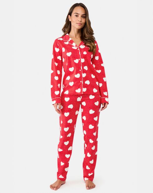 Pyjama long Solène rouge