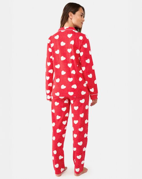Pyjama long Solène rouge