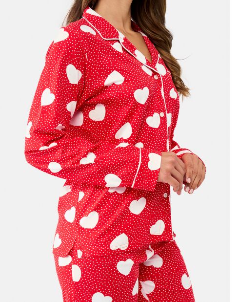 Pyjama long Solène rouge