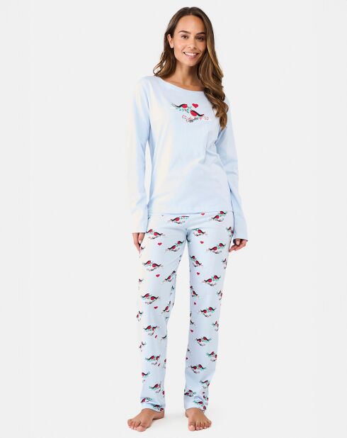 Pyjama long Alexandra bleu ciel