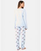 Pyjama long Alexandra bleu ciel