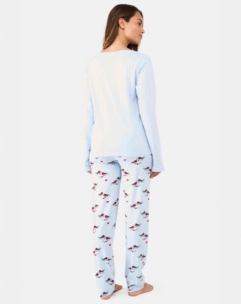Pyjama long Alexandra bleu ciel