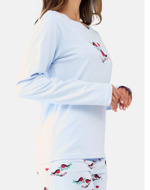 Pyjama long Alexandra bleu ciel