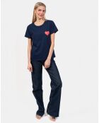 Haut de pyjama Ursula bleu marine
