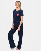 Haut de pyjama Ursula bleu marine