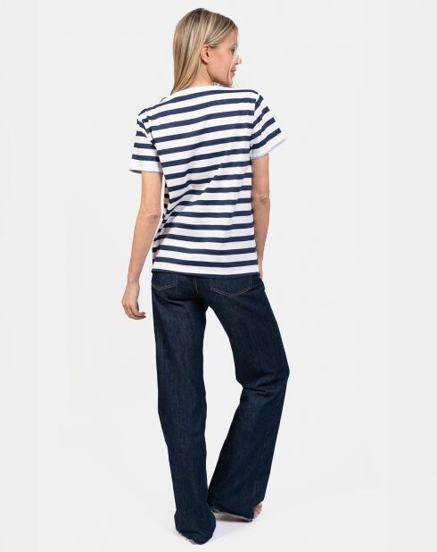 Haut de pyjama Fleur bleu marine