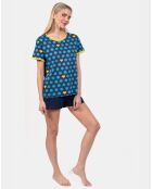 Pyjama court Chantelle bleu marine