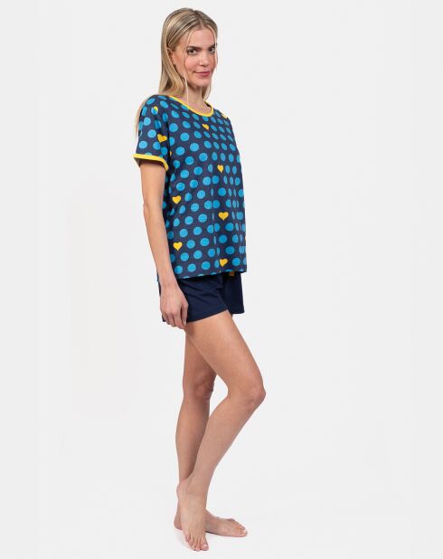 Pyjama court Chantelle bleu marine
