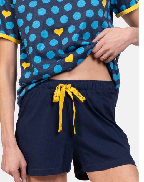 Pyjama court Chantelle bleu marine