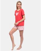 Pyjama court Chantelle rouge/rose