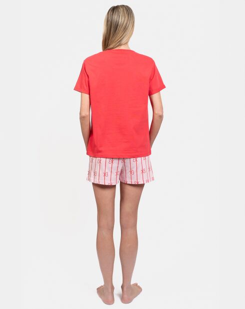 Pyjama court Chantelle rouge/rose