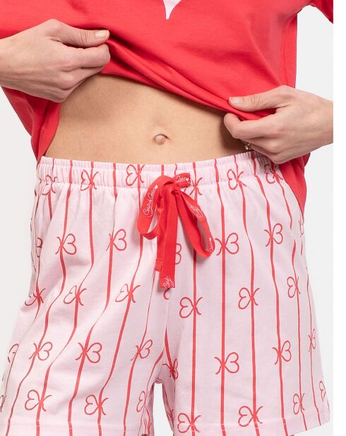Pyjama court Chantelle rouge/rose