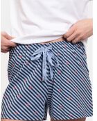 Pyjama court Layla blanc/bleu