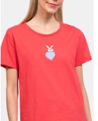 Pyjama court Laureline rouge/bleu ciel