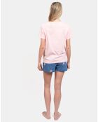 Pyjama court Laurine rose/jean