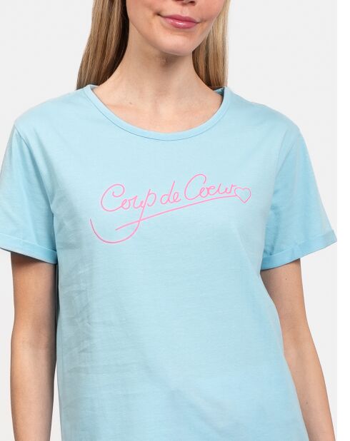 Pyjama court Laurie bleu lagon