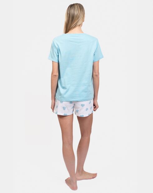 Pyjama court Laurie bleu lagon