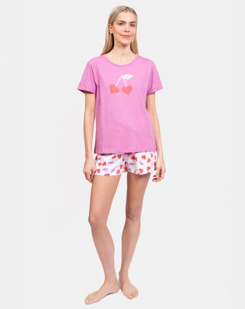 Pyjama court Laurie rose
