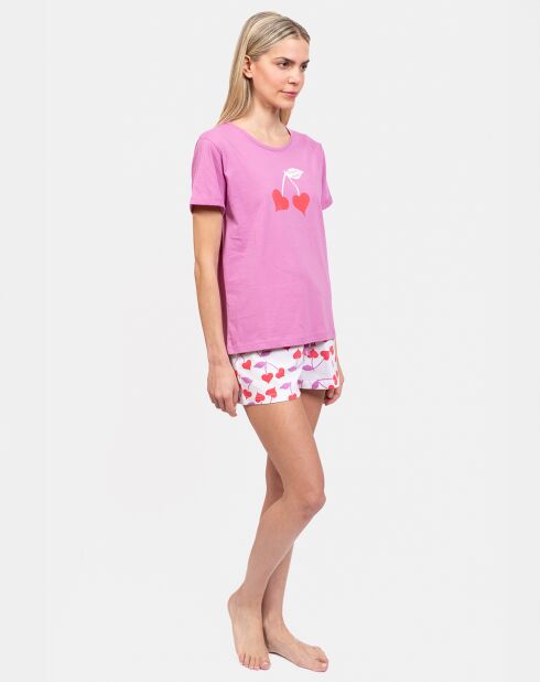 Pyjama court Laurie rose