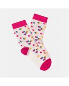 Chaussettes Cassandra blanc/rose