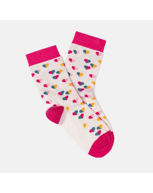 Chaussettes Cassandra blanc/rose