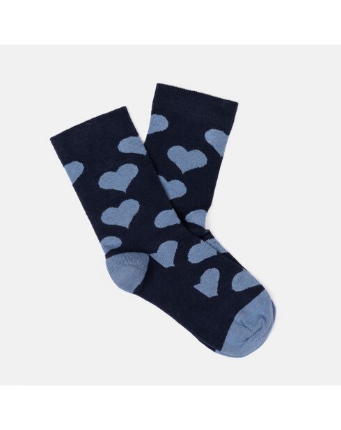 Chaussettes Judith bleu marine/bleu ciel