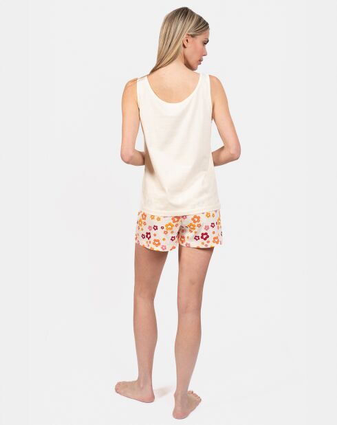 Pyjama court Laure jaune
