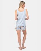 Pyjama court Laura bleu ciel